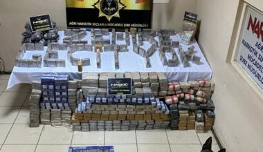 Ağrı’da saman çuvallarının altına gizlenmiş 358 kilo eroin ele geçirildi