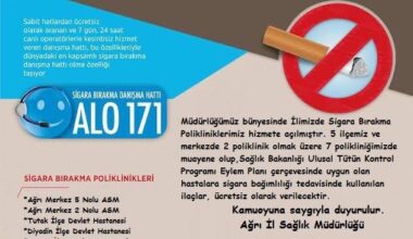 Ağrı’da Sigara Bırakma Poliklinikleri hizmete açıldı