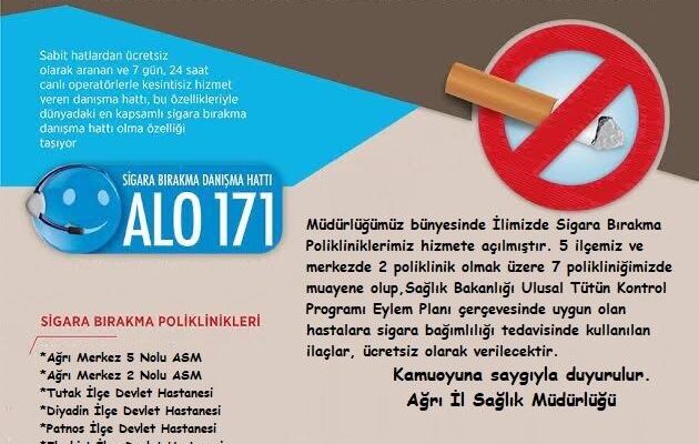 Ağrı’da Sigara Bırakma Poliklinikleri hizmete açıldı