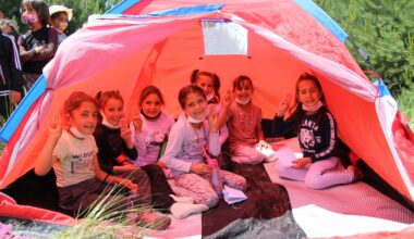 Diyadin’de öğrenciler ilk defa doğada kamp heyecanı yaşadı