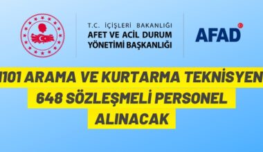 AFAD 1749 personel alacak