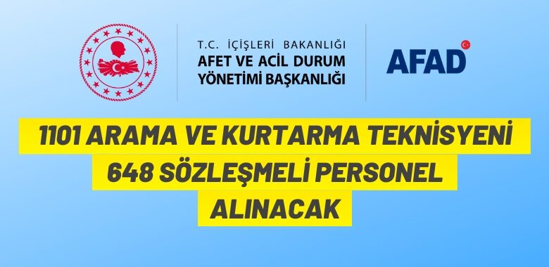 AFAD 1749 personel alacak