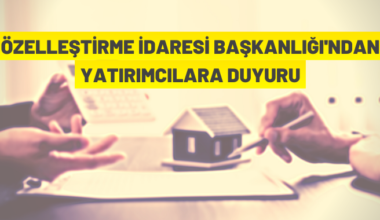 Özelleştirme İdaresi Başkanlığından taşınmaz satışı