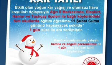 Ağrı’da eğitime kar engeli