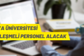 Amasya Üniversitesi Sözleşmeli Personel alacak