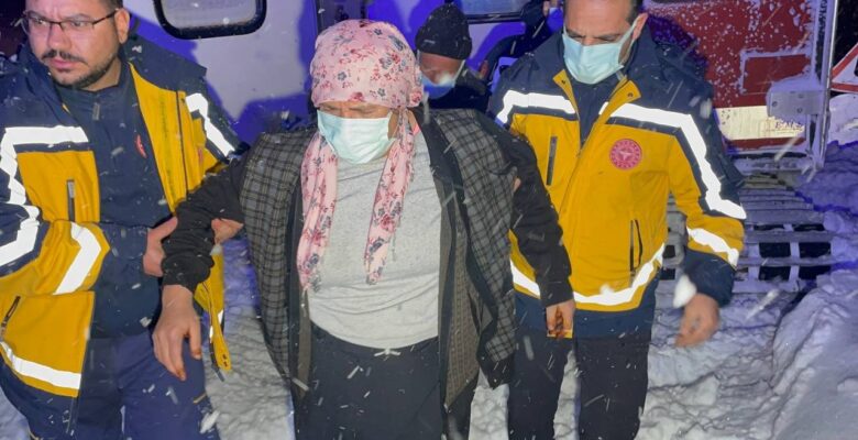 Sağlık ekipleri yolu kapalı köydeki hasta kadın için seferber oldu