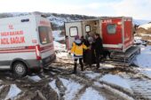 112 acil sağlık ekiplerinin karla mücadelesi sürüyor