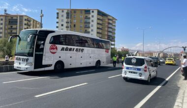 Ağrı’da otobüsün çarptığı kişi ağır yaralandı