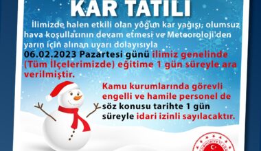 Ağrı’da okullar yarın tatil