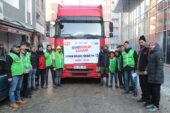 Ağrı İHH deprem bölgelerine 15 tır ihtiyaç malzemesi gönderdi