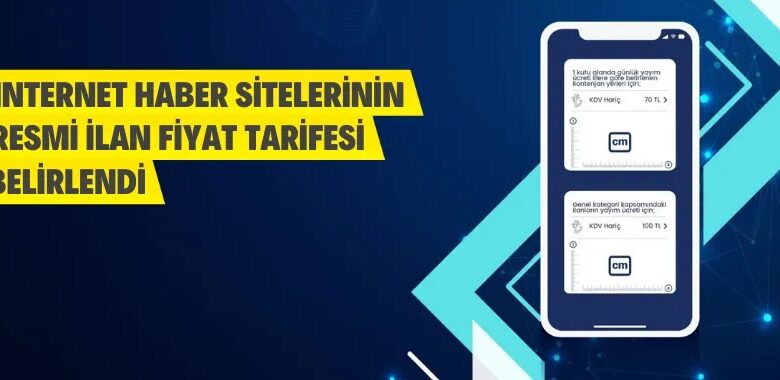 İnternet haber sitelerinin Resmi İlan Fiyat Tarifesi belirlendi
