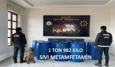 Ağrı’da rekor miktarda sıvı metamfetamin ele geçirildi