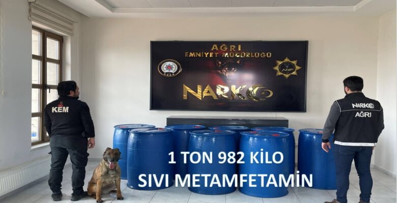 Ağrı’da rekor miktarda sıvı metamfetamin ele geçirildi