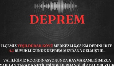Ağrı’da 4.1 büyüklüğünde deprem