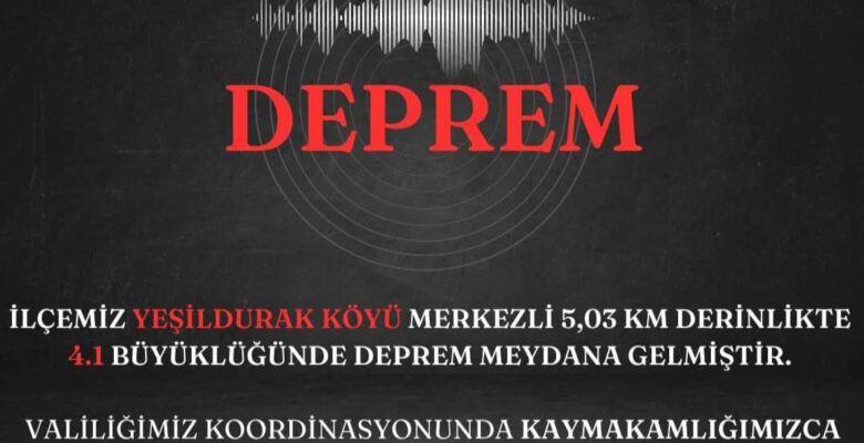 Ağrı’da 4.1 büyüklüğünde deprem